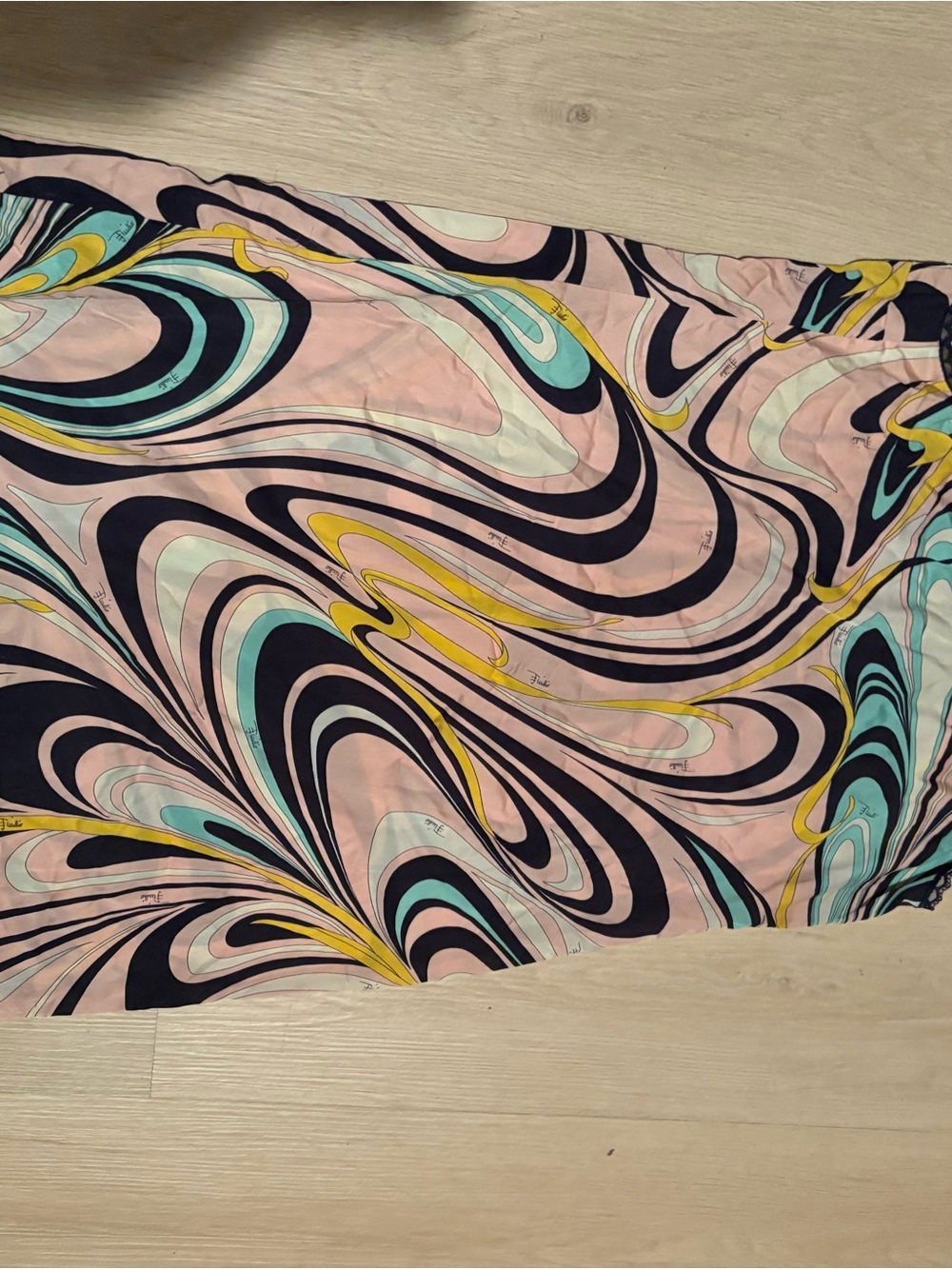 Emilio Pucci Pink, Black & Yellow Swirl Slip Mini Dress size 6 - Picture 4 of 6